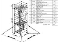 安定した鋼鉄足場システム アルミニウム移動式軽量の足場タワー
